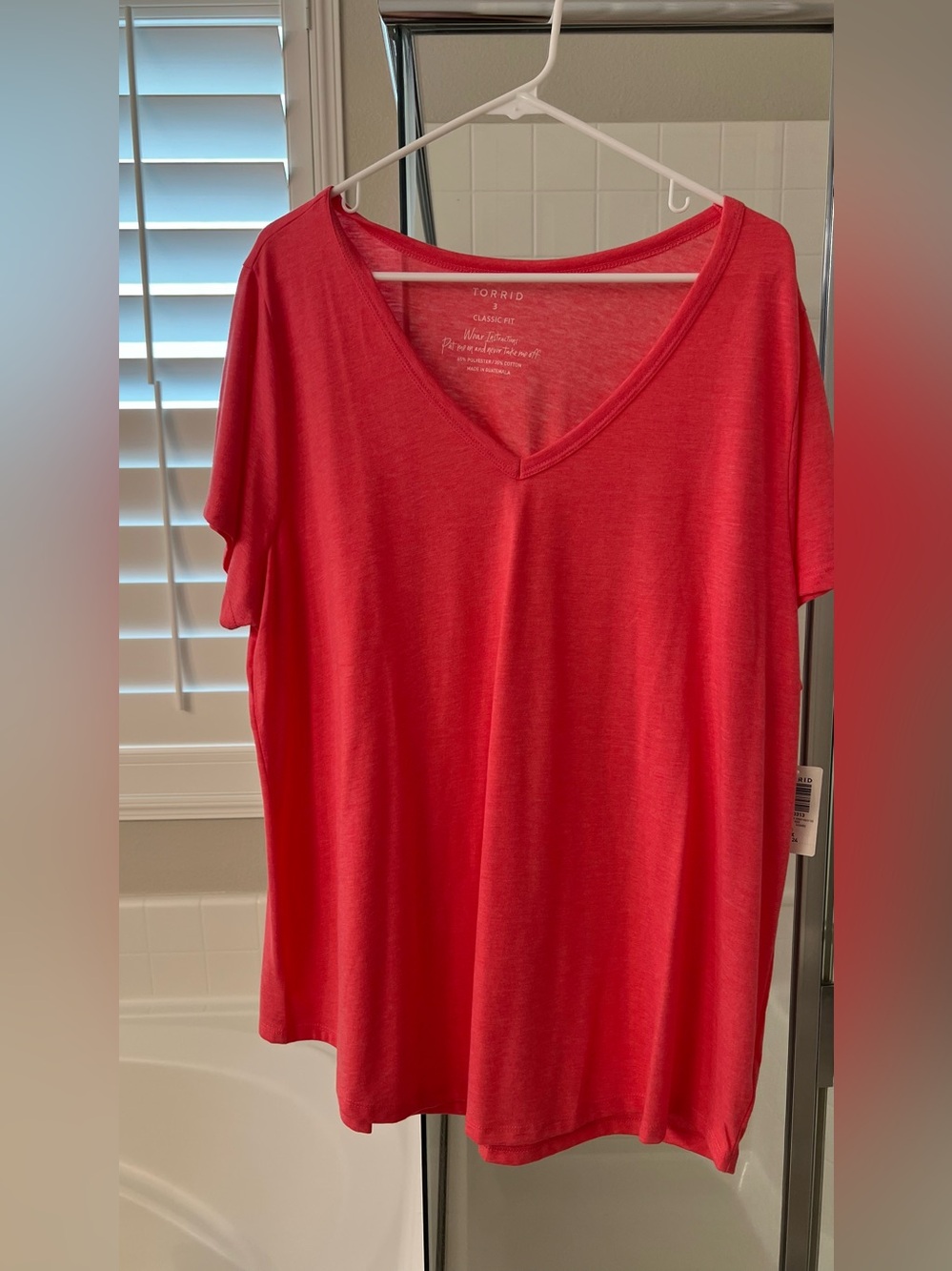 NWT Torrid Girlfriend Signature Jersey V-Neck Tee Rouge Red Size 3 3X